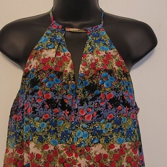 Beige by evi halter floal dress size m - Picture 2 of 10